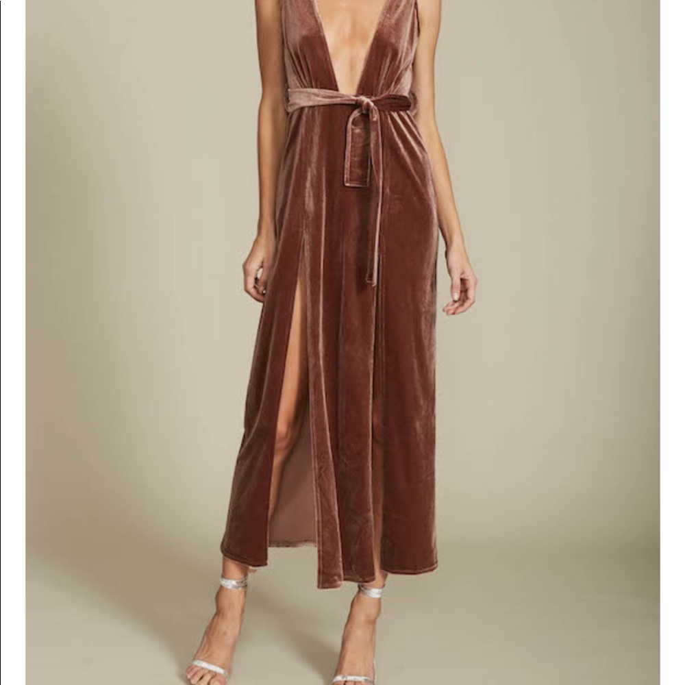 Lioness Velvet Coffee Maxi Dress
